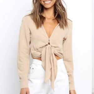 Petal and Pup Beige Benny Top Size 4